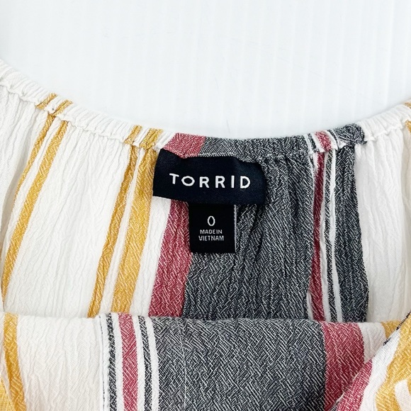 Torrid Rayon Crepe Button Down Short Sleeve Blouse Tank Top - Picture 3 of 5